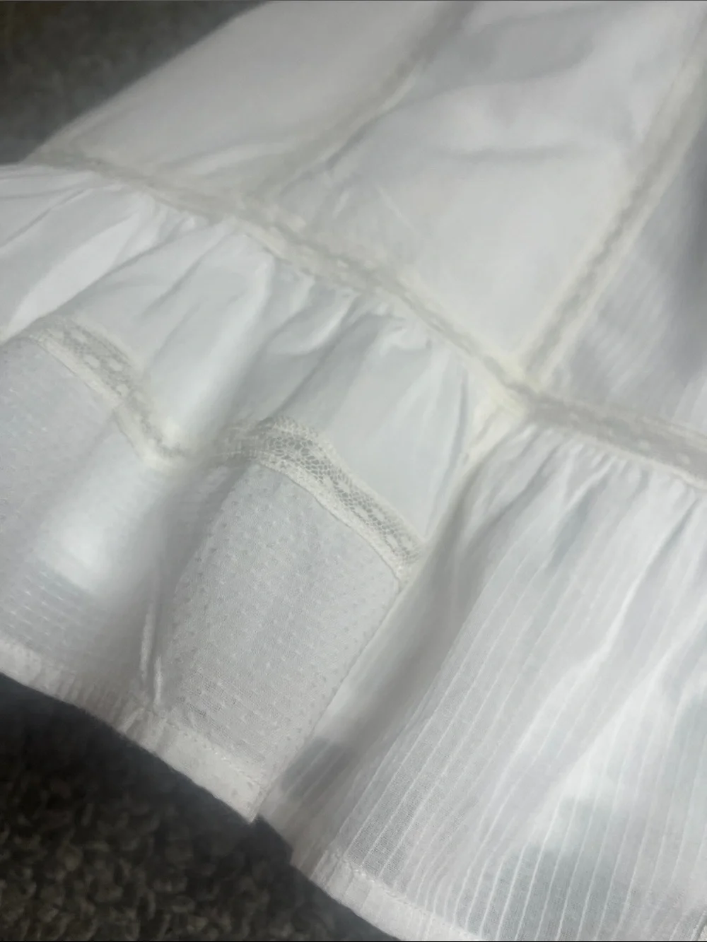 Bonpoint White Smocked Sundress with Ruffle Hem